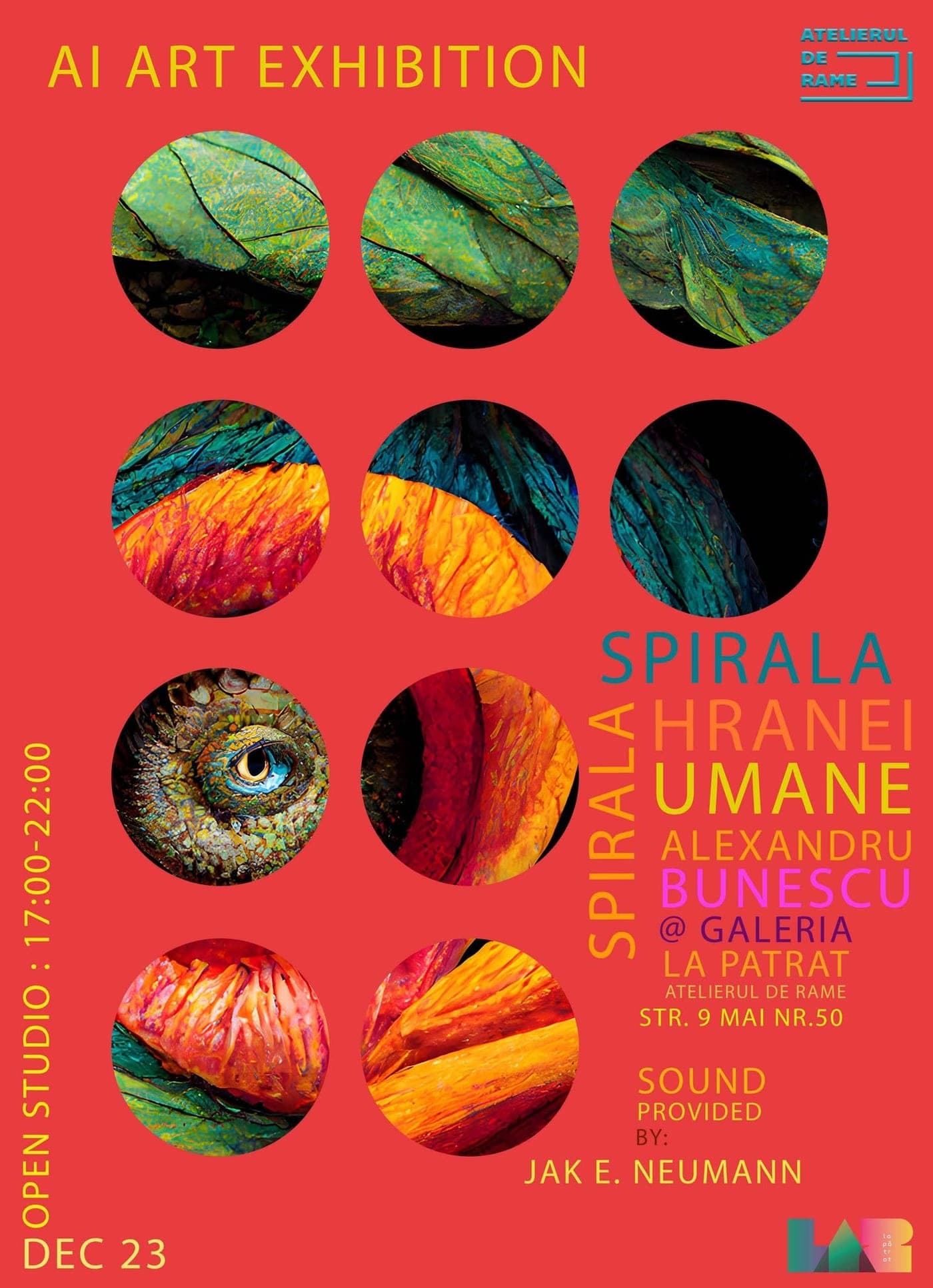 Afiș: Spirala Hranei Umane — Alexandru Bunescu @ Galeria La Pătrat